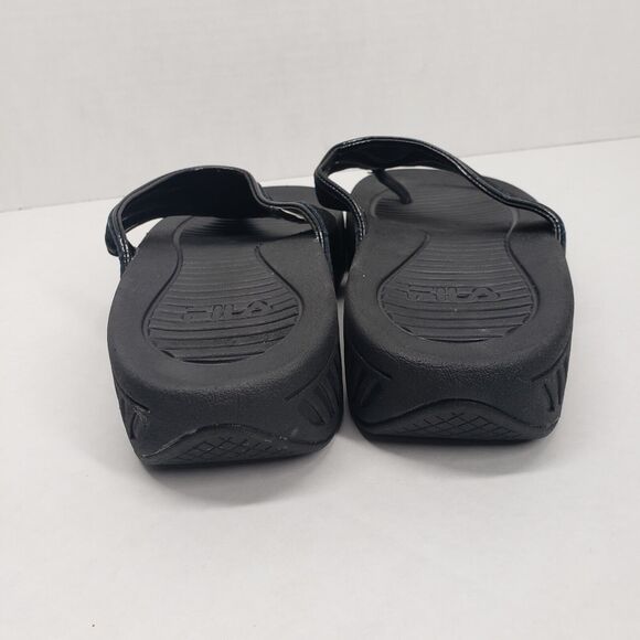 Fila Flip Flop Sandals Women 10 Black Chunky Casual Vacation Walk-N-Sculpt Beach - Picture 10 of 14